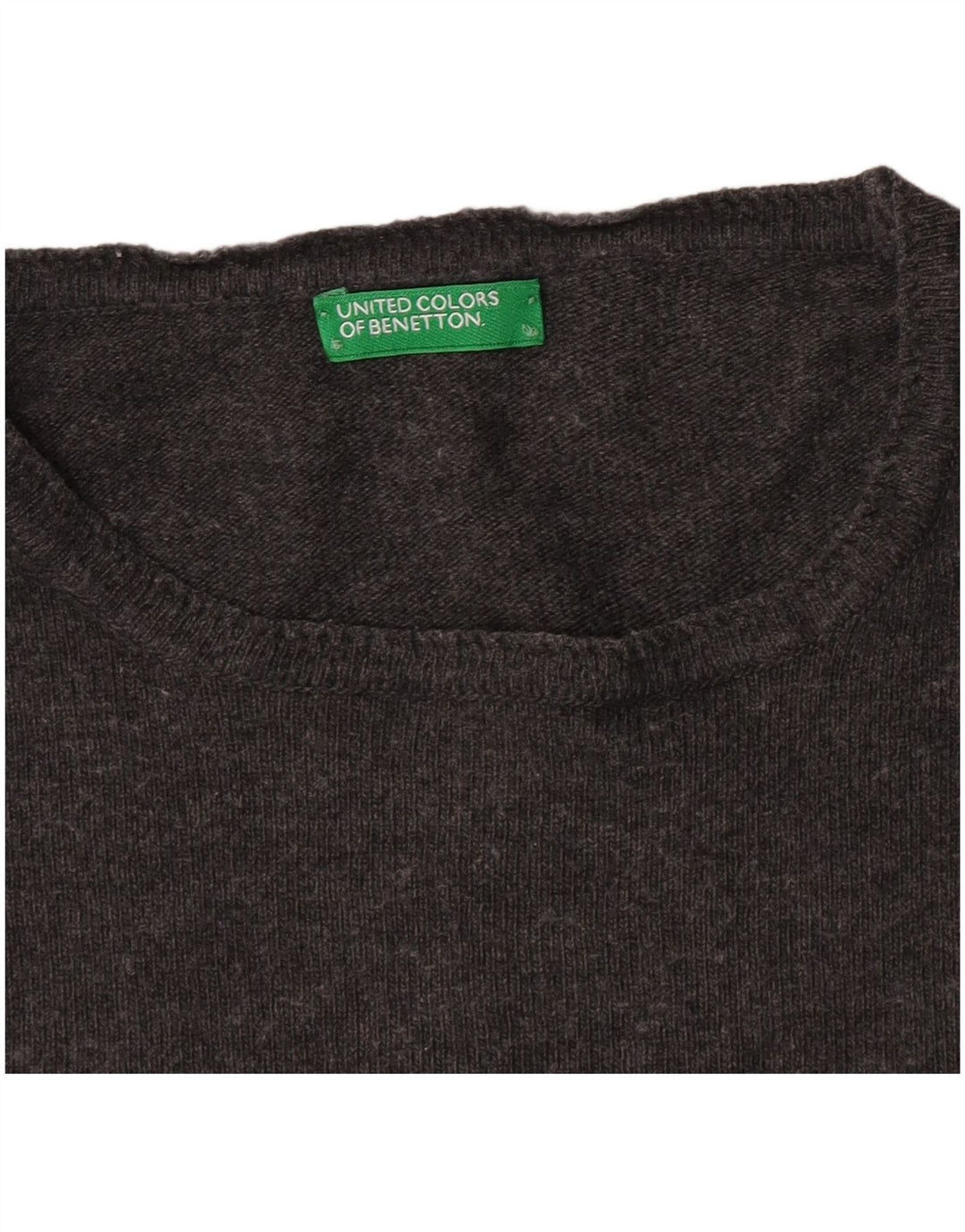Sweter damski Benetton z dekoltem w łódkę UK 12, średni szary