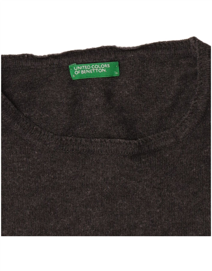 Sweter damski Benetton z dekoltem w łódkę UK 12, średni szary