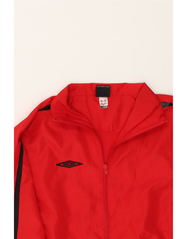 UMBRO Boys Tracksuit Top Jacket 10-11 Years Medium  Red Polyester Vintage Umbro and Second-Hand Umbro from Messina Hembry 