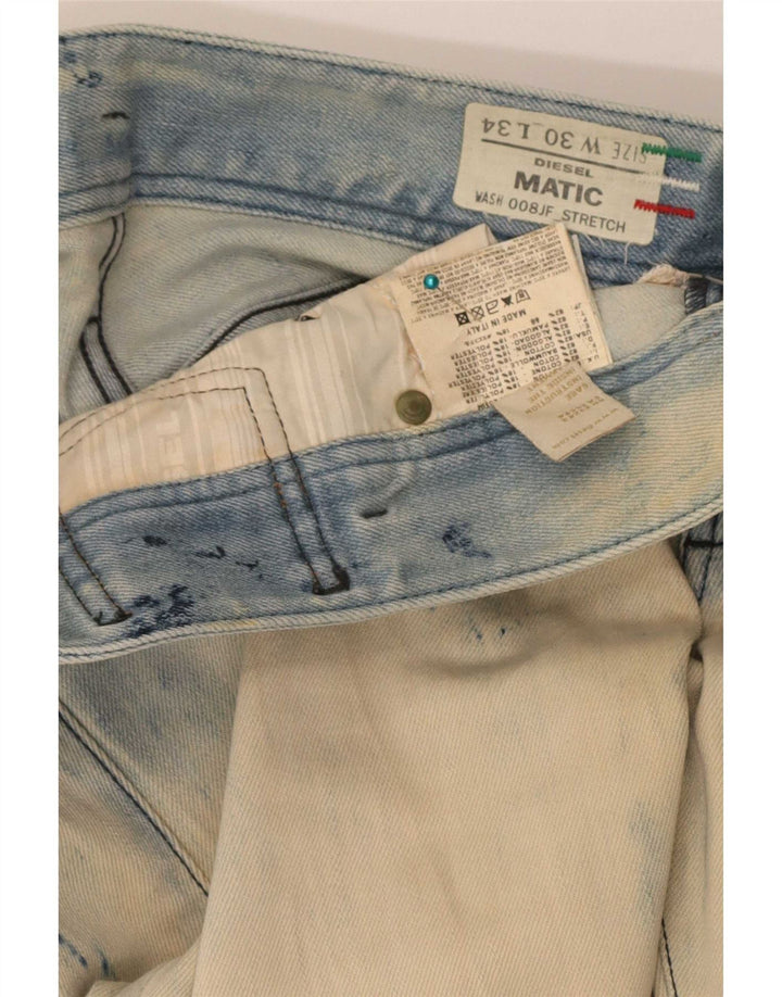 Diesel Damskie Matic Distressed Slim Jeans W30 L34 Niebieskie bawełniane