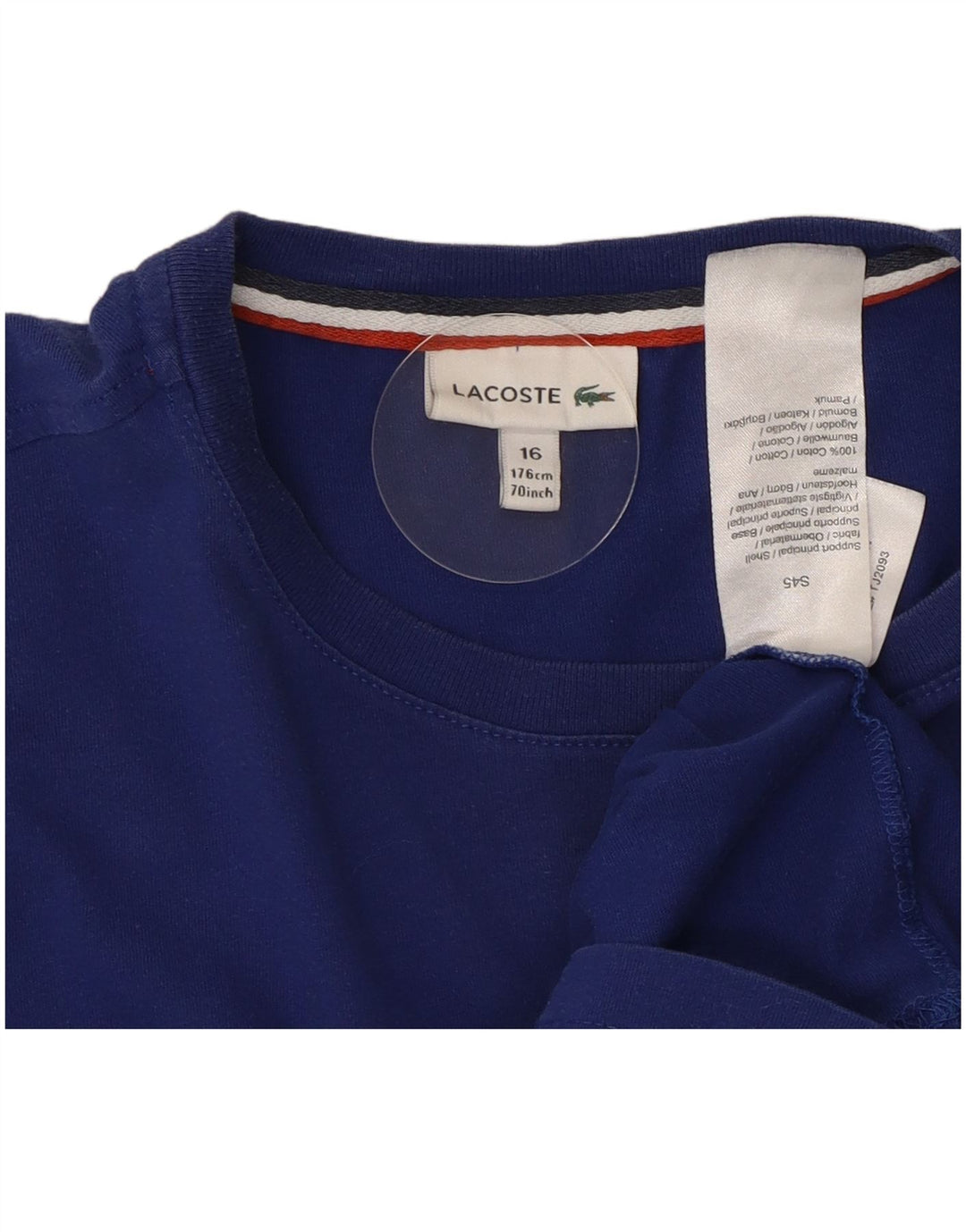 Top chłopięcy Lacoste z długim rękawem 15-16 lat, niebieski, bawełniany