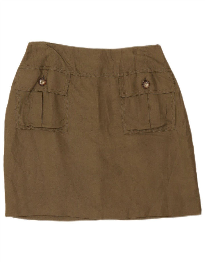 LAURA LINDOR Damska spódniczka mini EU 40 Medium W28 Khaki Poliamid