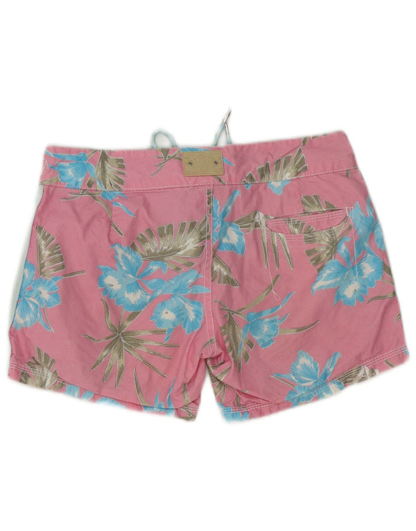 Damskie spodenki kąpielowe Superdry UK 6 XS Różowa, bawełniana w kwiaty