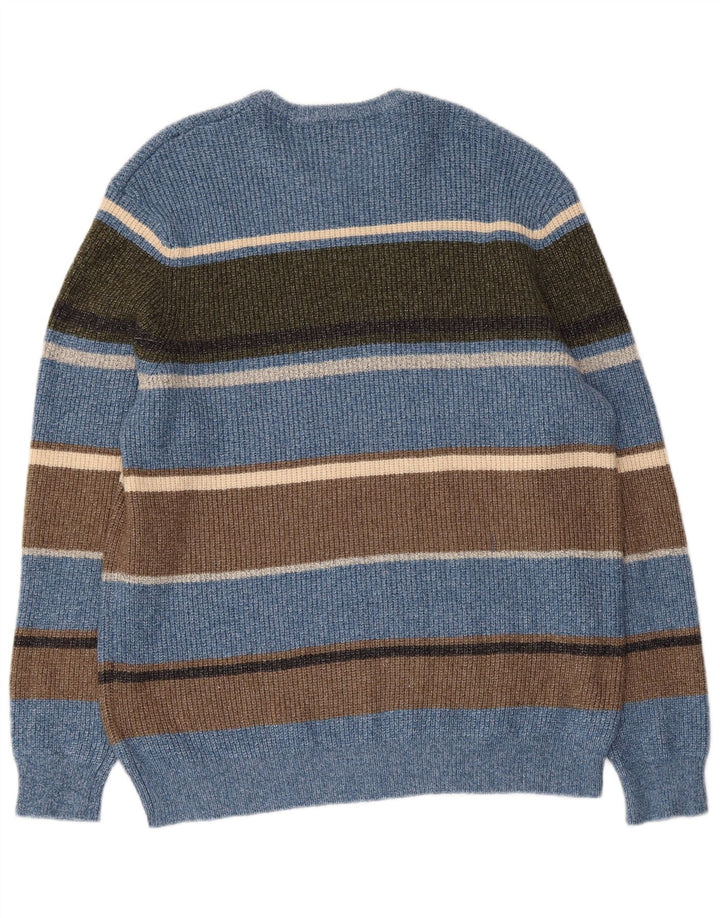 Marks & Spencer Męski sweter z okrągłym dekoltem XL w niebieskie paski, poliamid