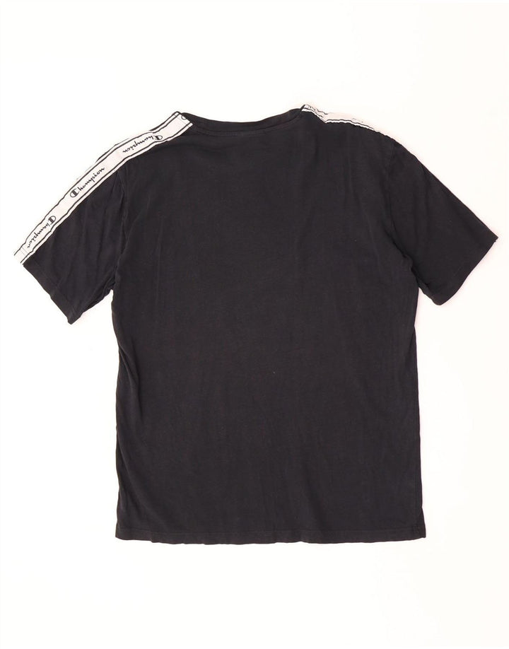 Męski T-shirt Champion z grafiką Top, średni czarny, blok kolorów