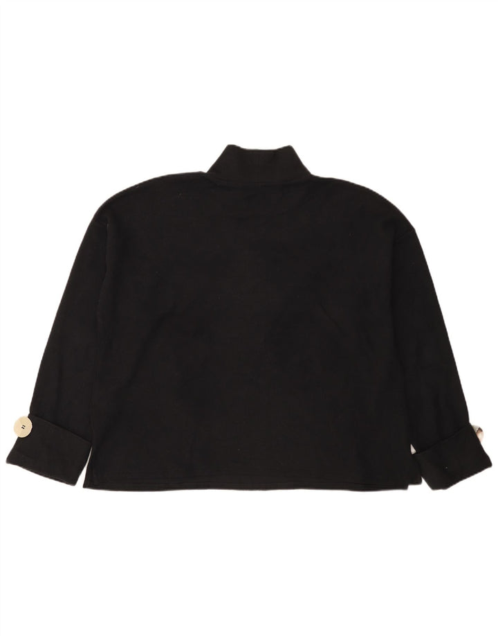 Damski top oversize Zara z długim rękawem, UK 14, średni czarny, bawełniany