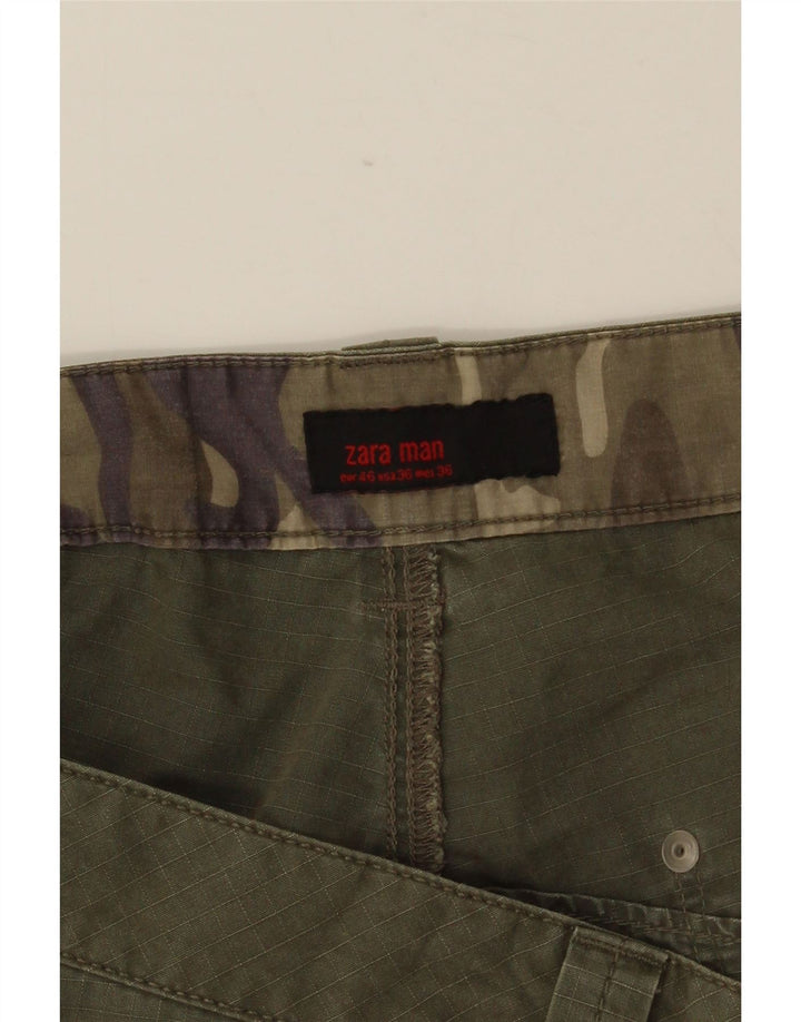 Męskie spodenki cargo ZARA EU 46 XL W36, bawełna khaki