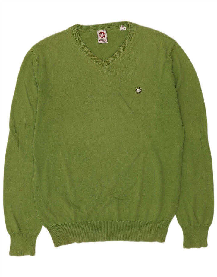Męski sweter Murphy & Nye Sailmakers o regularnym kroju z dekoltem w kształcie litery V, XL, zielony