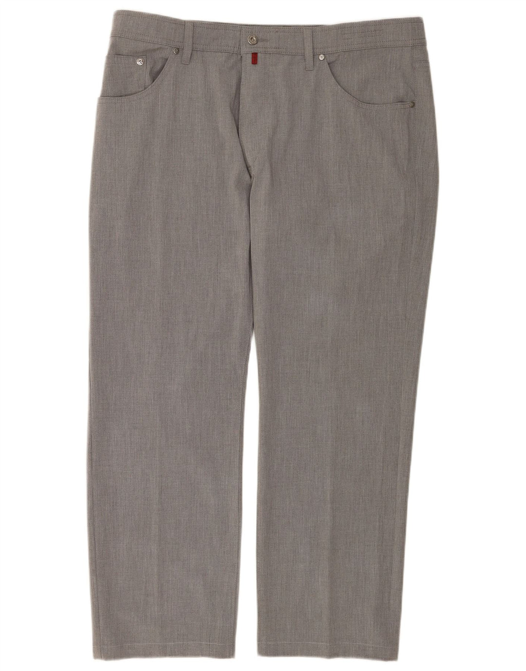 Męskie proste spodnie codzienne Pierre Cardin W40 L30 Szary poliester
