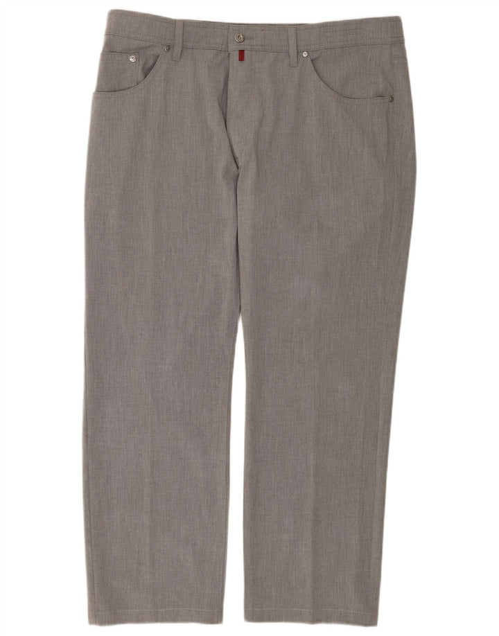 Męskie proste spodnie codzienne Pierre Cardin W40 L30 Szary poliester