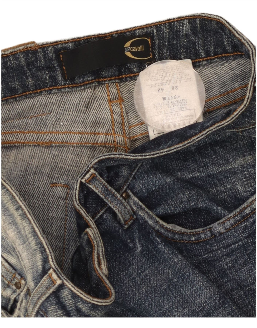 Damskie jeansy Bootcut JUST CAVALLI IT 42 Medium W28 L31 Niebieska bawełna