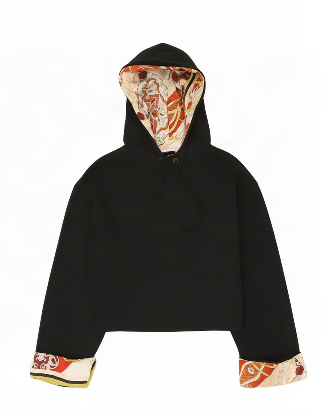 Zara Damska bluza z kapturem z abstrakcyjnym wzorem, oversize UK 10, mała czarna