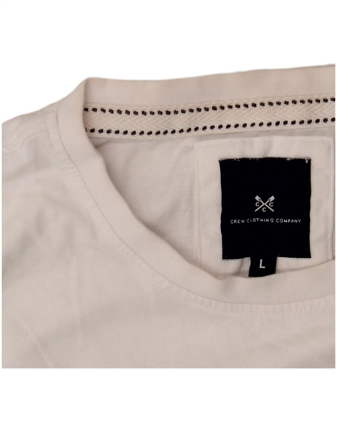 Crew Clothing Męski T-shirt Top, duży, biały, bawełniany