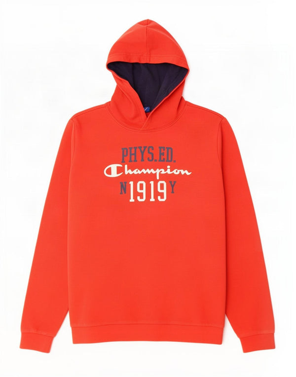 Chłopięcy sweter z kapturem Champion z grafiką 13-14 lat XL, czerwony, bawełniany