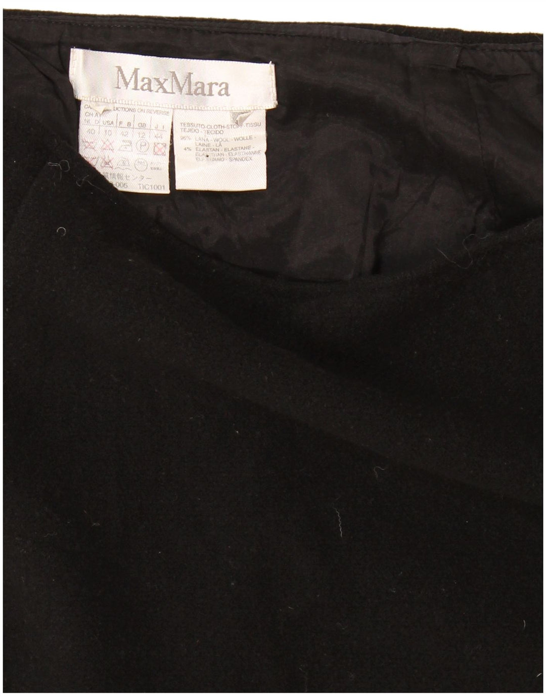 Spódnica damska Max Mara UK 12 Medium W28 Czarna wełna
