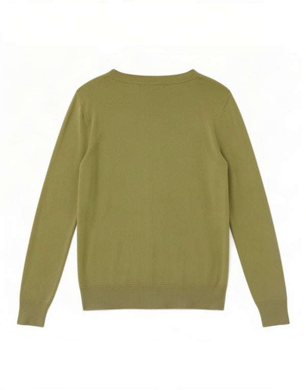 Marks & Spencer Damski sweter z dekoltem w łódkę UK 6 XS Zielony akryl