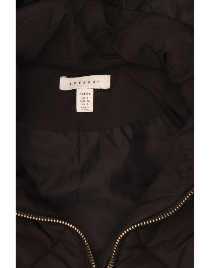 Topshop damska Petite z kapturem, oversize, wyściełana kurtka UK 8, mała czarna