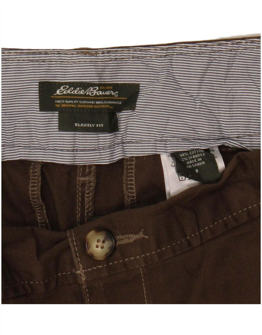 Bermudy damskie Eddie Bauer Blakely Fit US 8 Medium W30 Brązowa bawełna