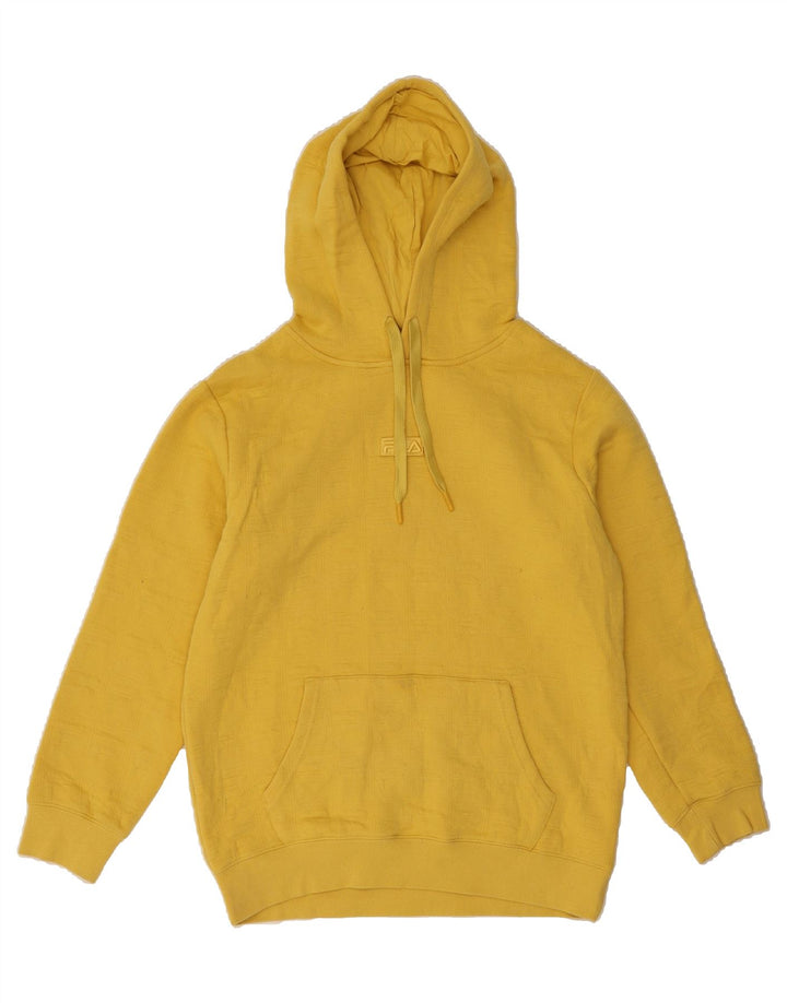 FILA Mens Hoodie Jumper Small Yellow Check Cotton Vintage Fila and Second-Hand Fila from Messina Hembry 