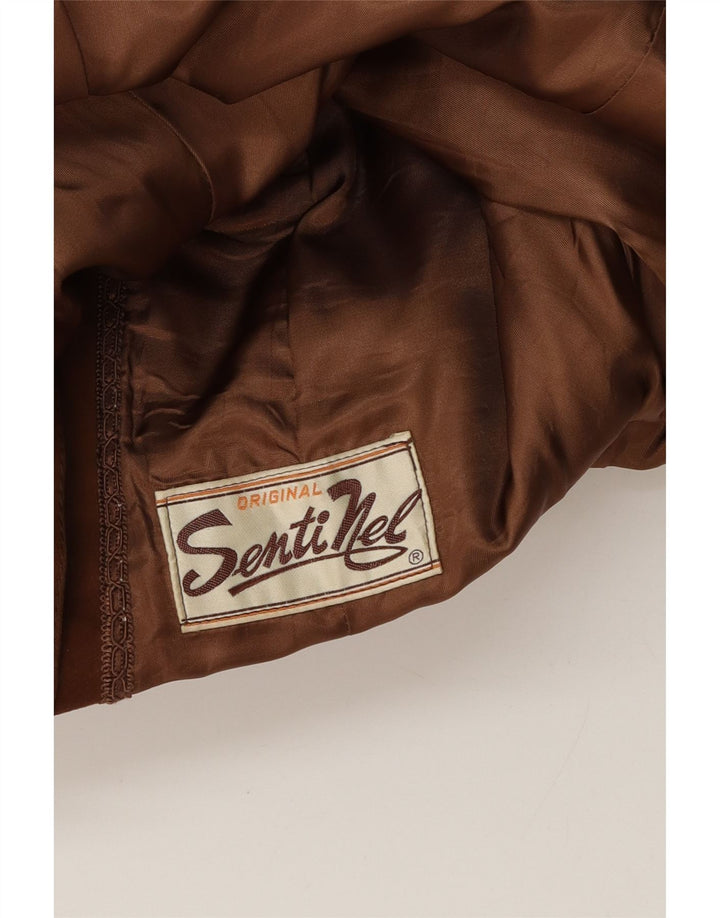 Zamszowa kurtka damska Vintage UK 12 Średni brąz