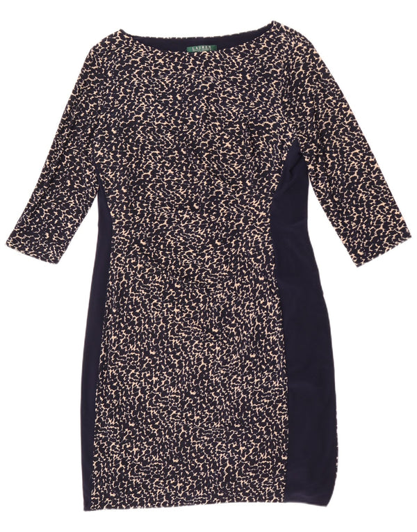 Sukienka damska Ralph Lauren Petite Sheath US 14 XL Granatowy nadruk zwierzęcy