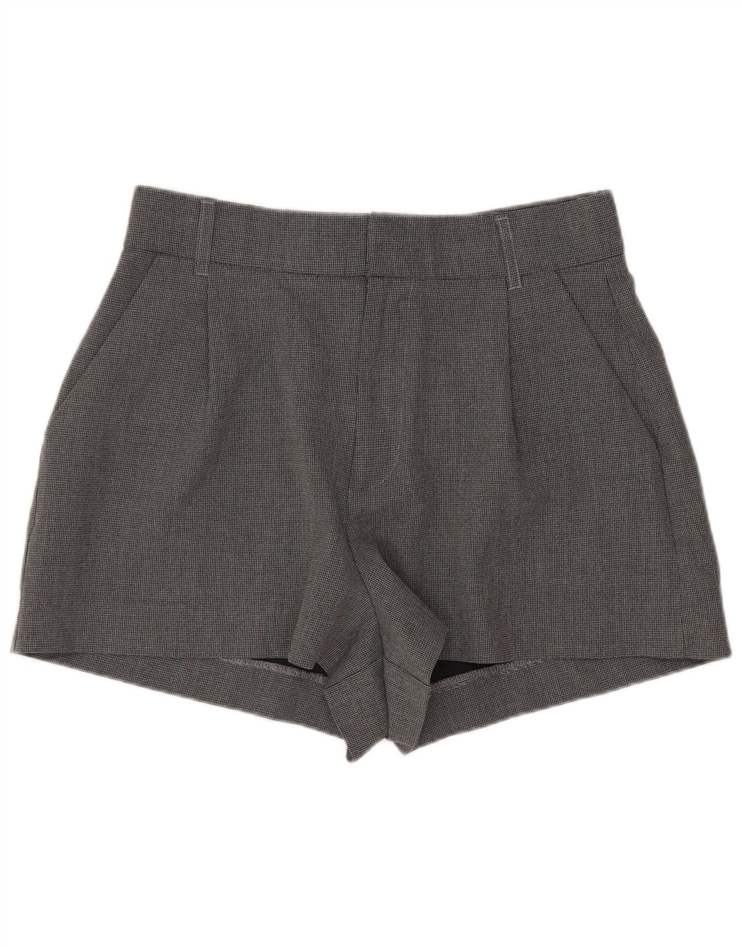 Damskie spodenki z wysokim stanem Zara, średnie W28, szare w pepitkę