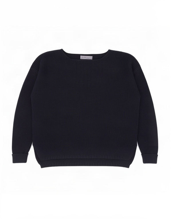 Marks & Spencer Damski sweter z dekoltem w łódkę, UK 16, duży, granatowy