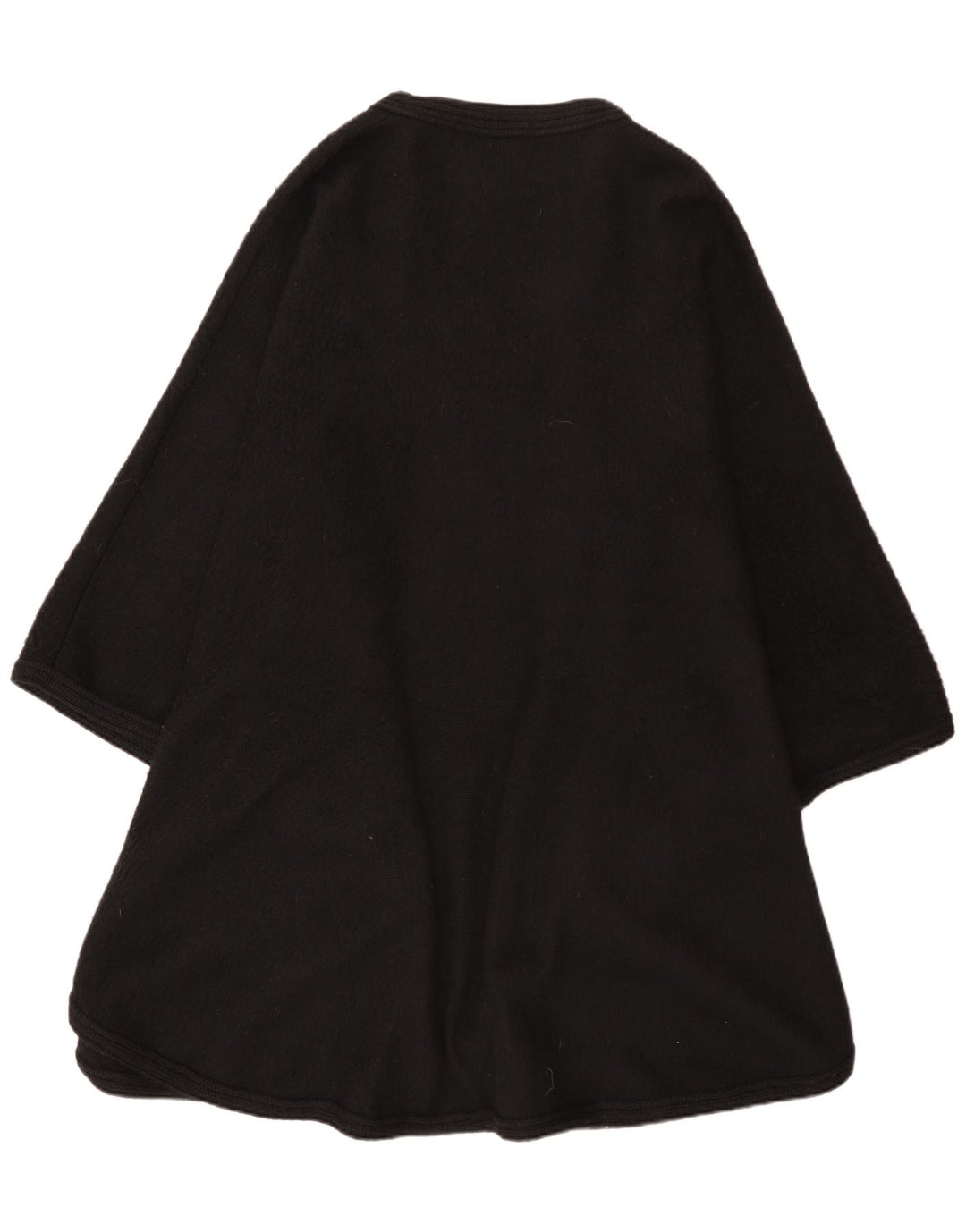 Vintage damski sweter poncho w jednym rozmiarze, czarna wełna alpaki