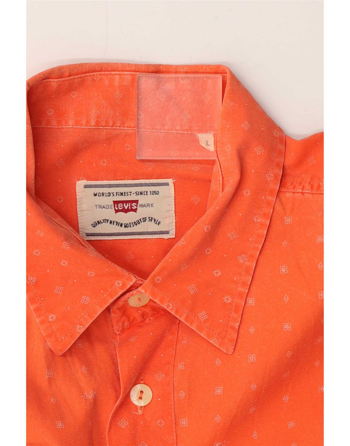 Koszula męska z krótkim rękawem Levi's, duża, pomarańczowa w cętki