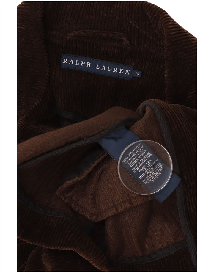 Damska marynarka zapinana na 3 guziki Ralph Lauren US 10, duża, brązowa, z blokami kolorów