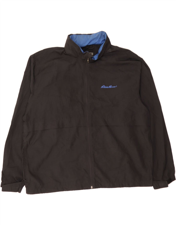 EDDIE BAUER Mens Rain Jacket UK 42 XL Black Polyester Vintage Eddie Bauer and Second-Hand Eddie Bauer from Messina Hembry 