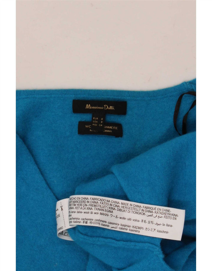 Damski sweter Massimo Dutti Crop Oversize z dekoltem w kształcie litery V, UK 10 Small Blue
