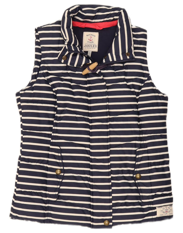 Damska wyściełana kamizelka Joules UK 12 Medium Navy Blue Striped Nautical