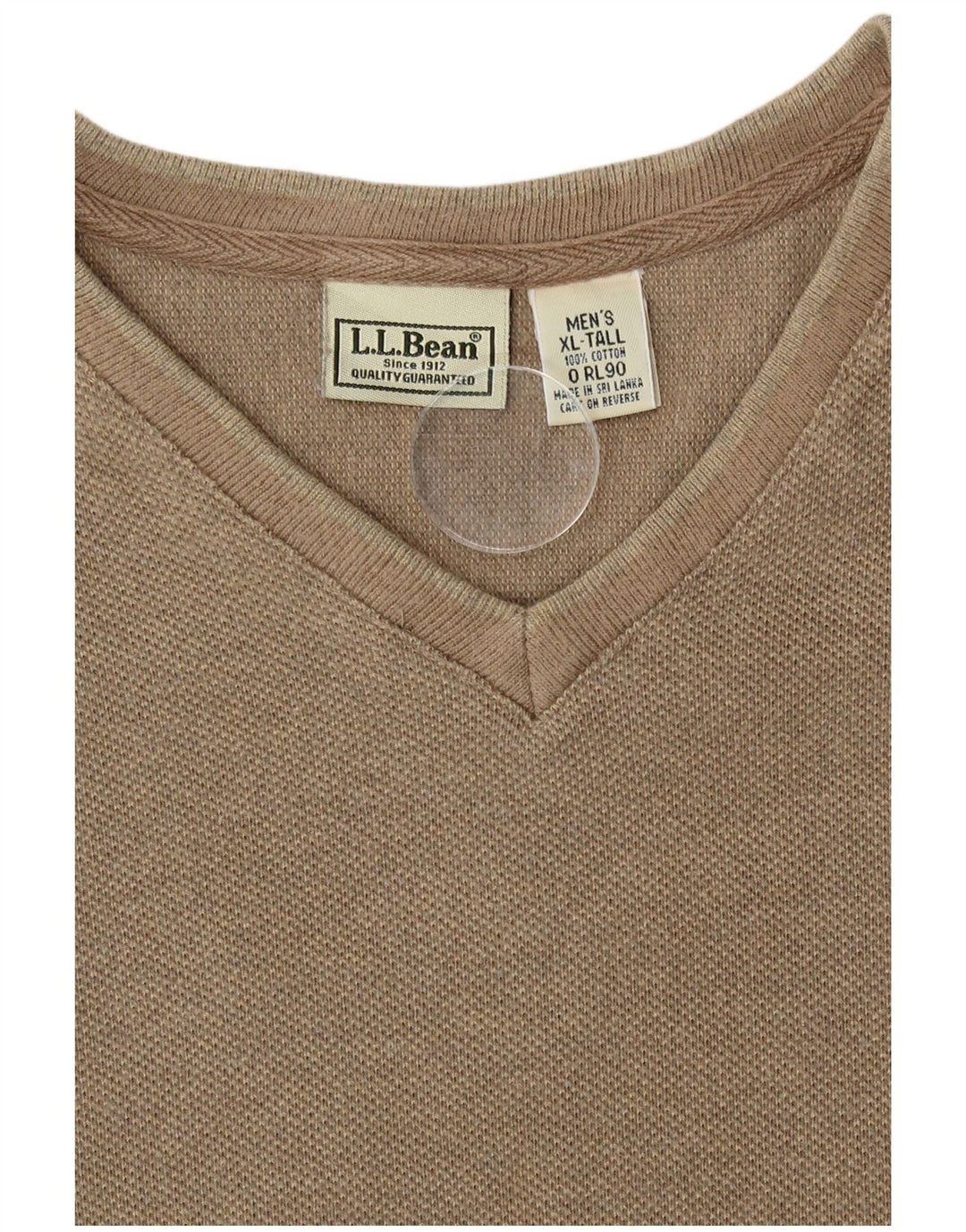 Męski top L.L.Bean z długim rękawem XL, beżowa, bawełniana