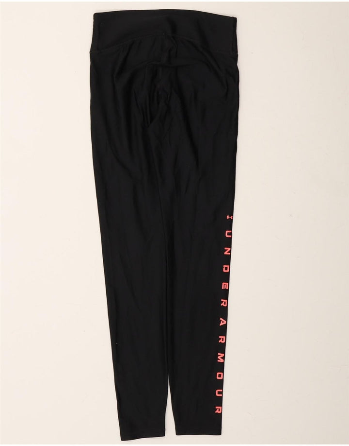 UNDER ARMOUR Womens Graphic Leggings UK 8 Small Black Polyester Vintage Under Armour and Second-Hand Under Armour from Messina Hembry 