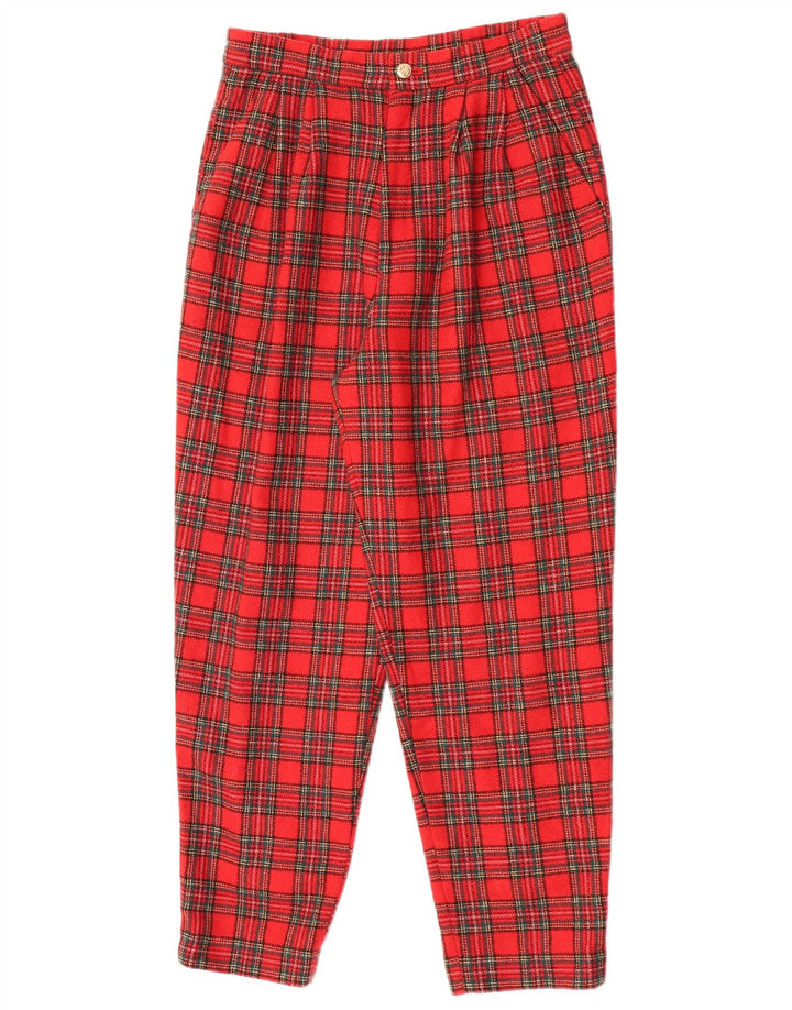 Damskie spodnie Chino VINTAGE W25 L26 w czerwoną kratkę