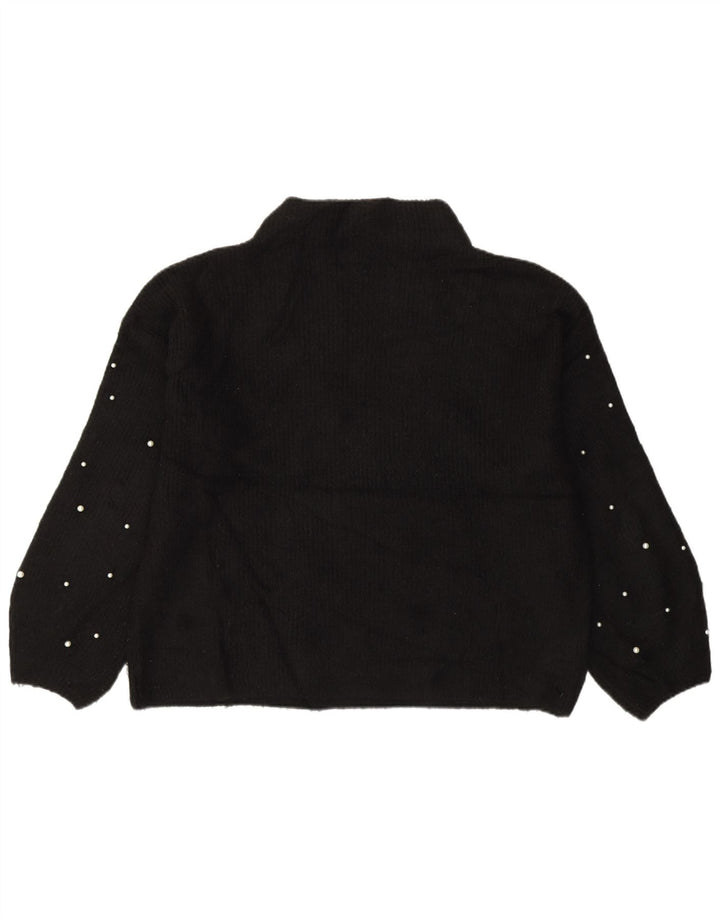 Marks & Spencer Damski sweter z golfem UK 14, duży, czarny akryl