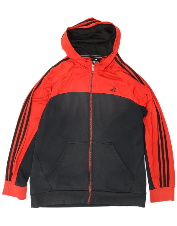 Adidas Męski sweter z kapturem i zamkiem błyskawicznym XL, czarny, bawełniany, z blokami kolorów