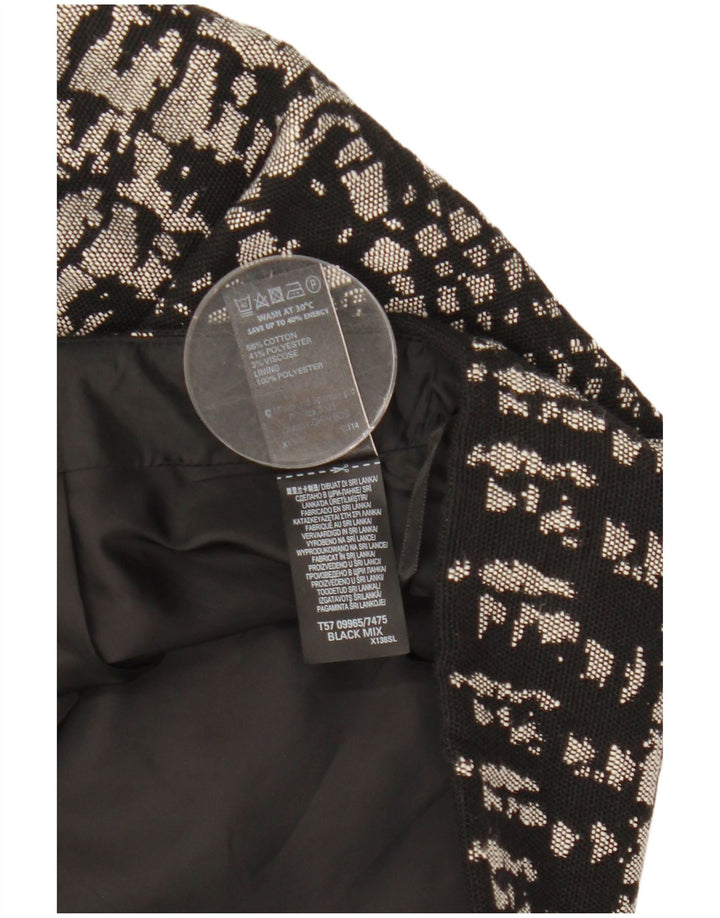 Marks & Spencer Damska spódnica mini UK 12 Medium W31 Czarna geometryczna bawełna