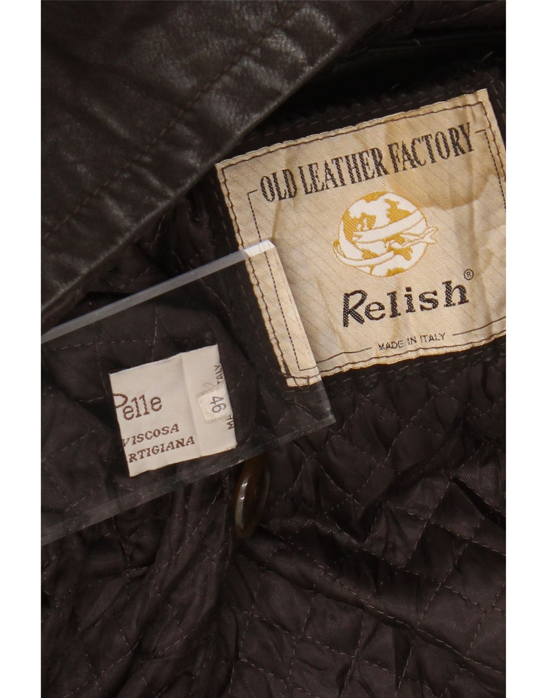 Damska kurtka skórzana RELISH IT 46, duża brązowa skóra