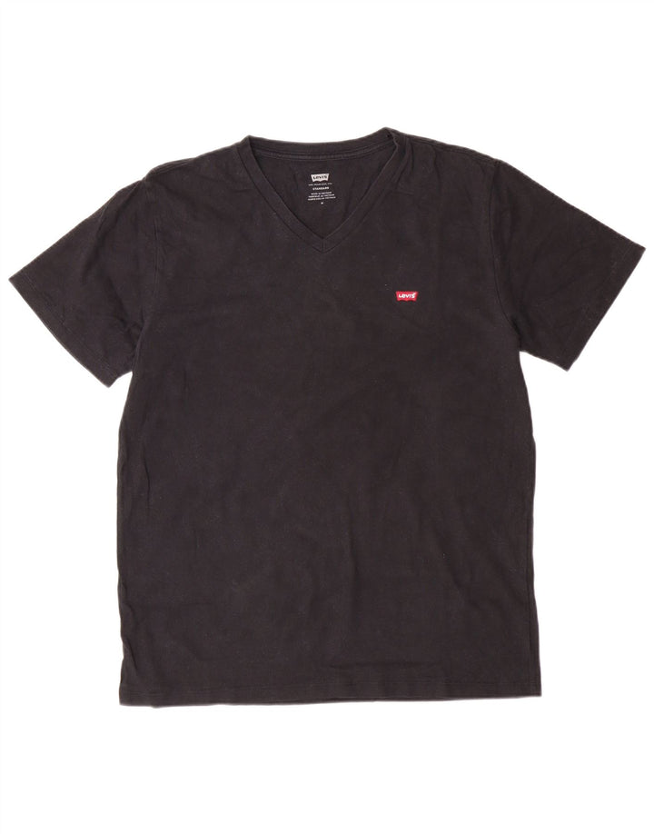 LEVI'S Męski standardowy T-shirt Top, średni czarny, bawełniany