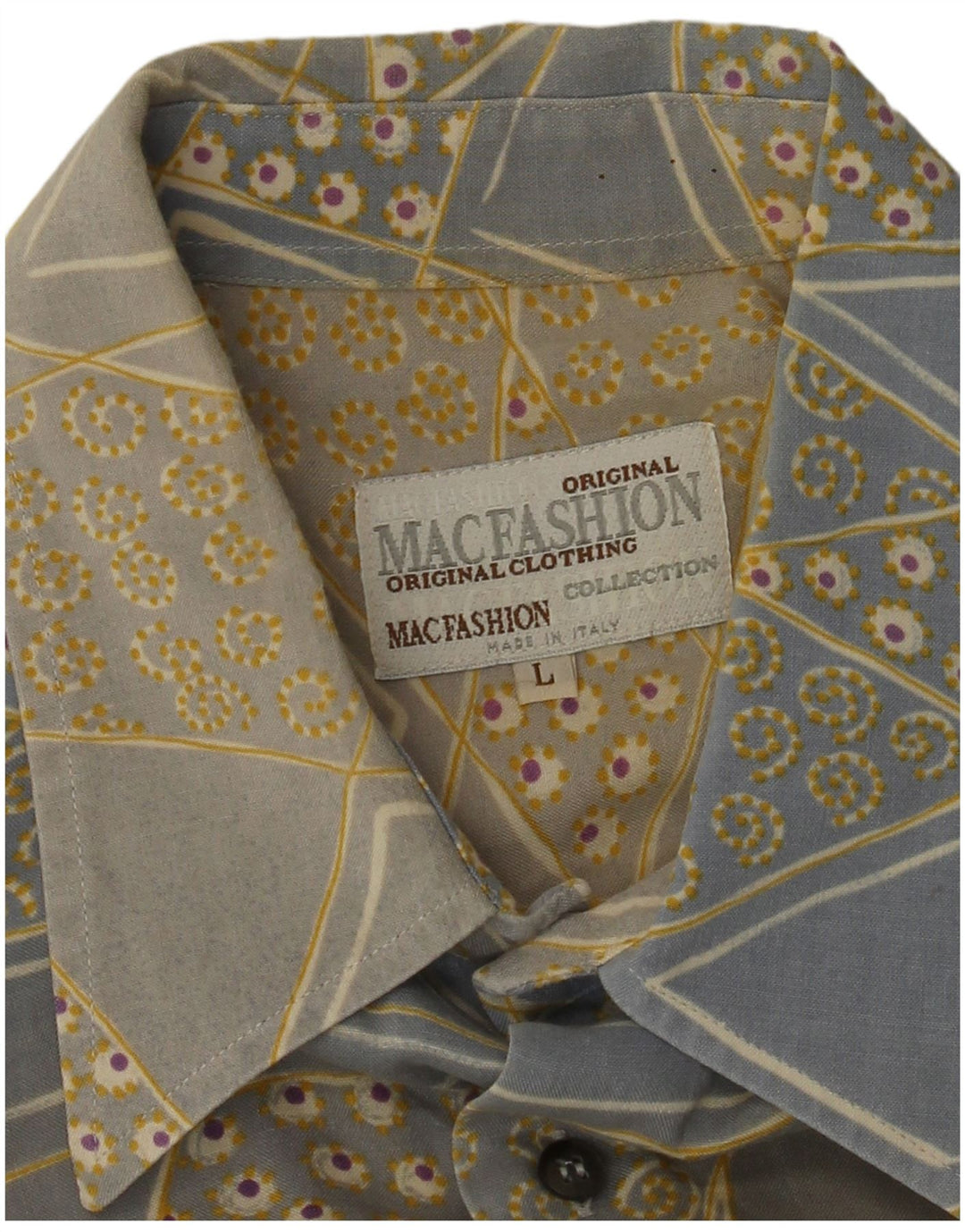 Koszula męska z krótkim rękawem MAC FASHION, duża, niebieska, geometryczna