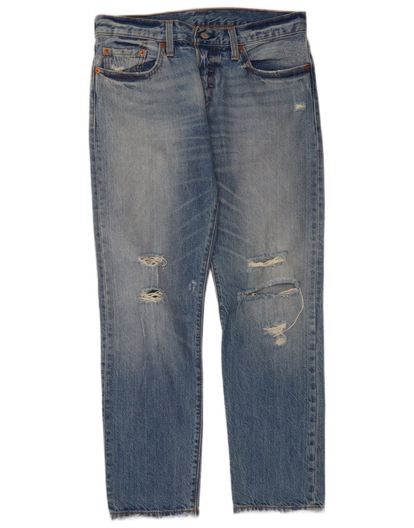 Damskie jeansy Levi's 501 CT w trudnej sytuacji W26 L27 Niebieska bawełna