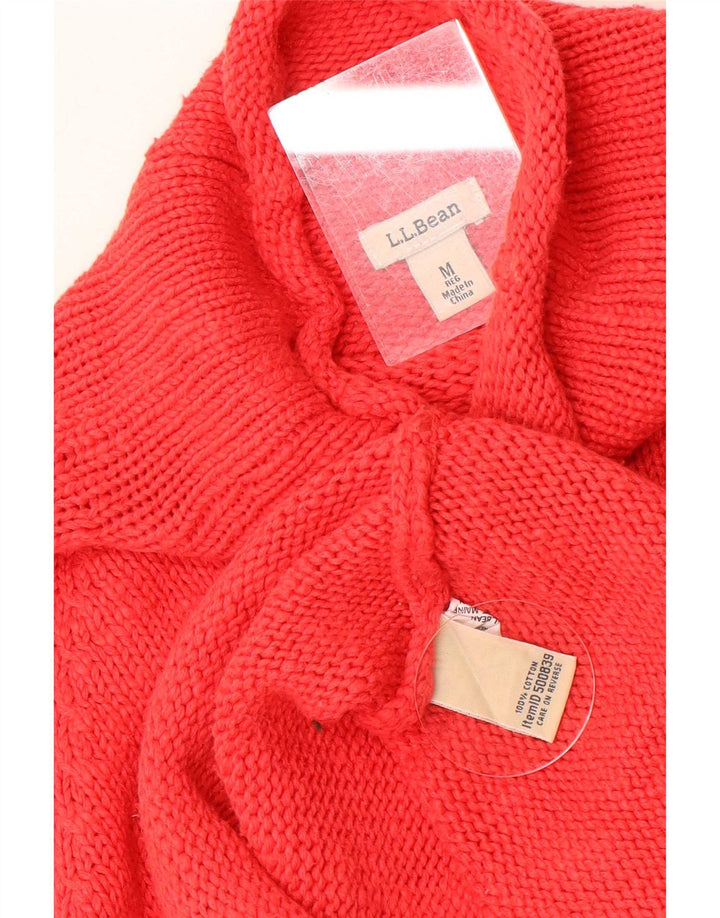 Damski sweter z golfem L.L.Bean UK 12, średni czerwony bawełniany