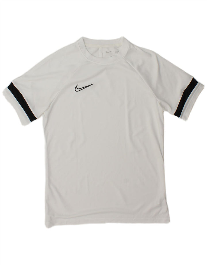 Męska koszulka Nike Dri Fit Top z poliestru w kolorze średniej bieli