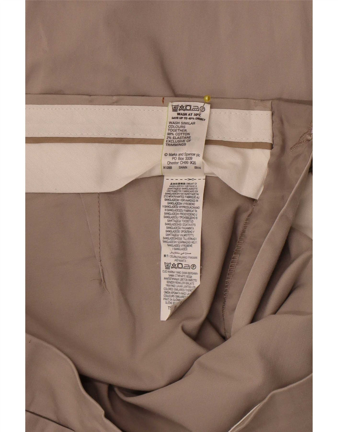 Marks & Spencer Damskie spodnie Capri W30 L20 Beżowa bawełna