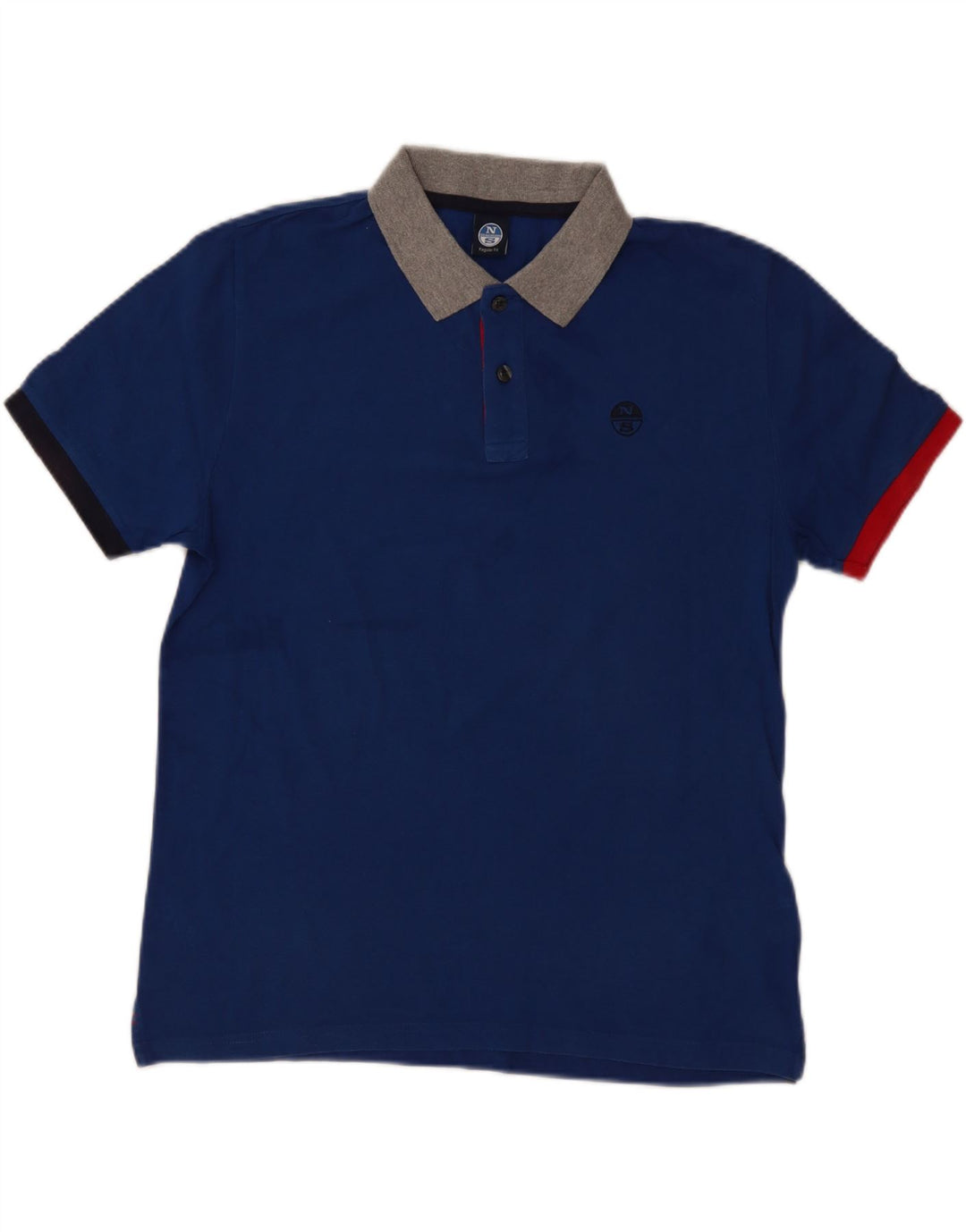 Męska koszulka polo North Sails o regularnym kroju, średnia, granatowa, bawełniana w bloki kolorów