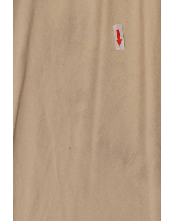 T-shirt męski Kappa Top, mały, beżowy, bawełniany z blokami kolorów
