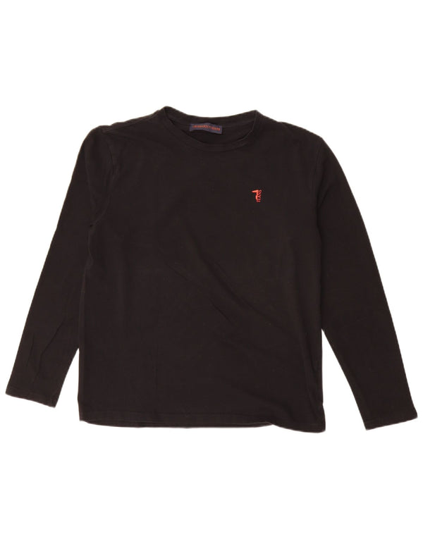 Top damski Trussardi Jeans z długim rękawem, UK 14, średni czarny, bawełniany