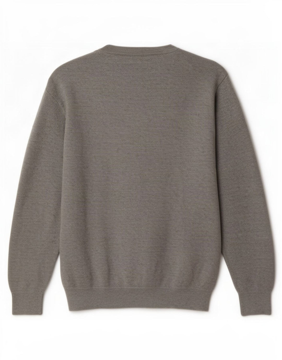 Męski sweter Massimo Dutti z okrągłym dekoltem, duży, szary, bawełniany